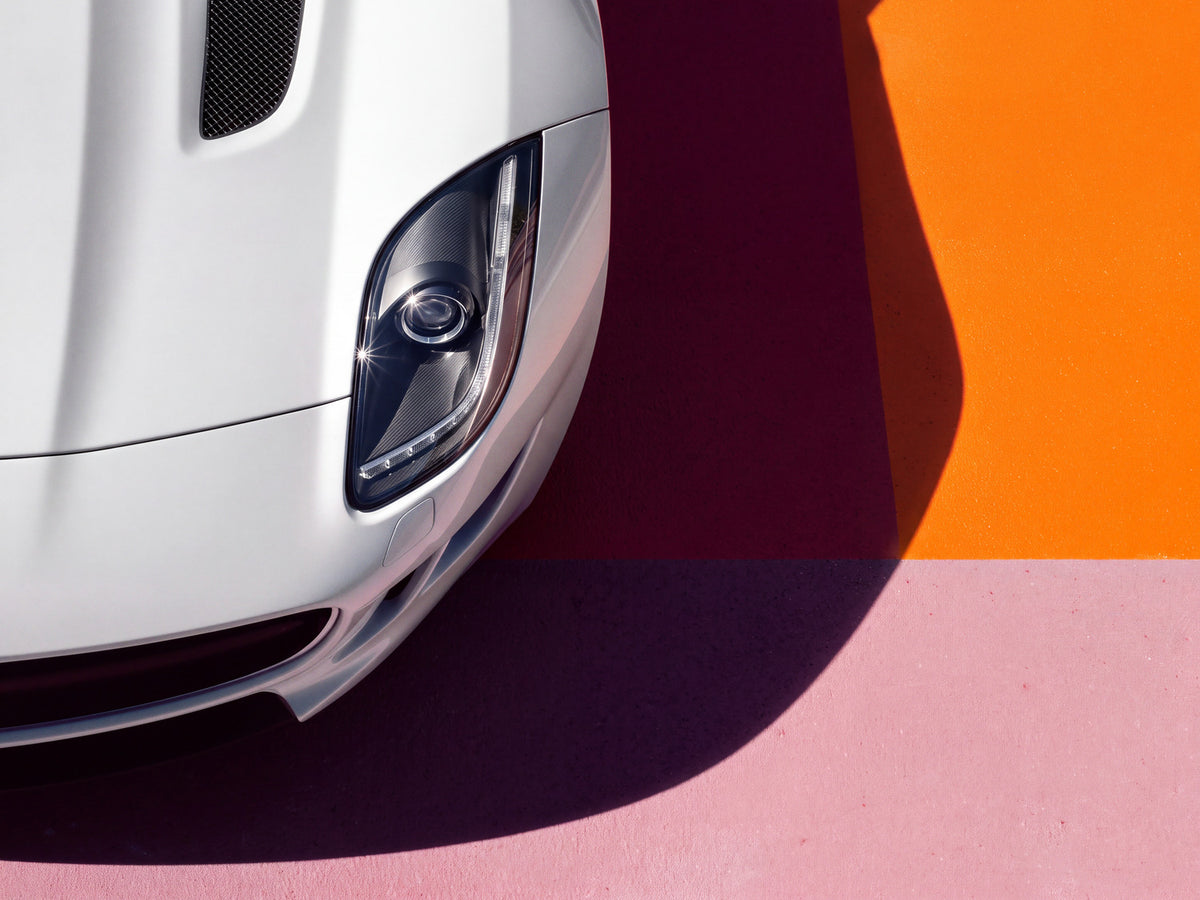 Electric Summer 09 – concept car on an orange background fine art print | Beau Edition