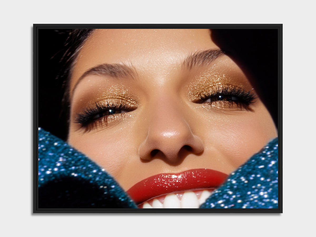 Electric Summer 12 – American muse with red lipstick fine art print, black matt floater frame | Beau Edition