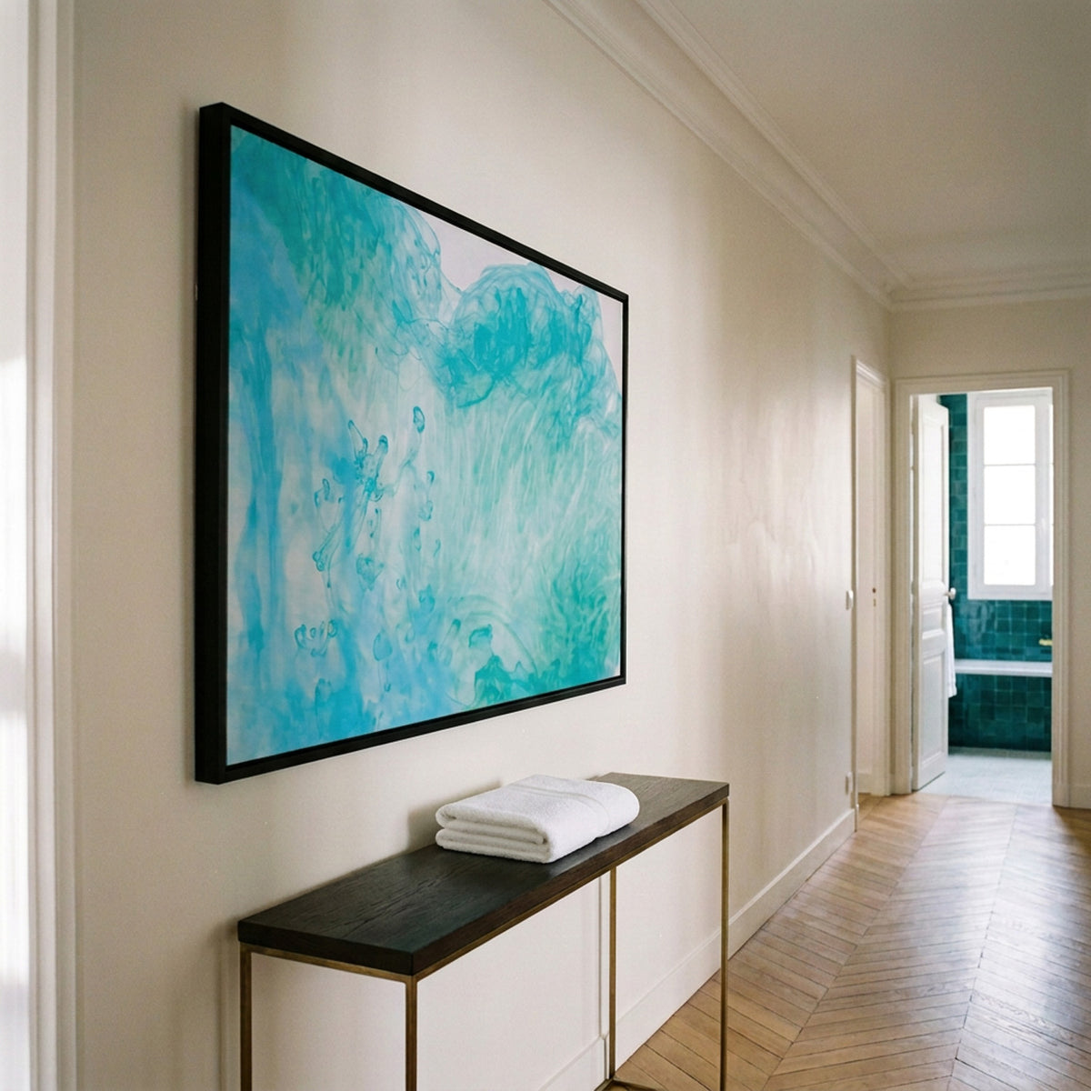 In Between 05 – large ink in water fine art print above a console in a hallway | Beau Edition