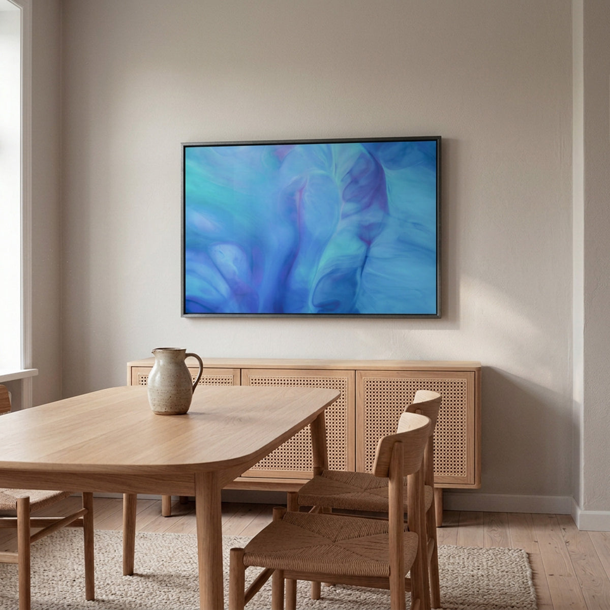In Between 09 – ink in water fine art print above a sideboard in a dining room | Beau Edition