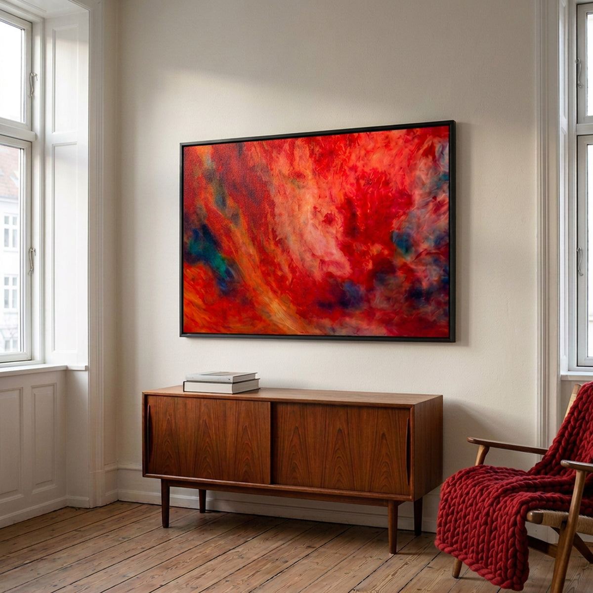 In Between 14 – large ink in water fine art print above a sideboard in a living room | Beau Edition