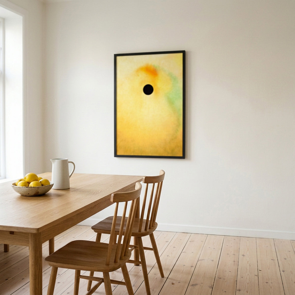 In Between 18 – ink in water fine art print above a dining table in a bright kitchen | Beau Edition