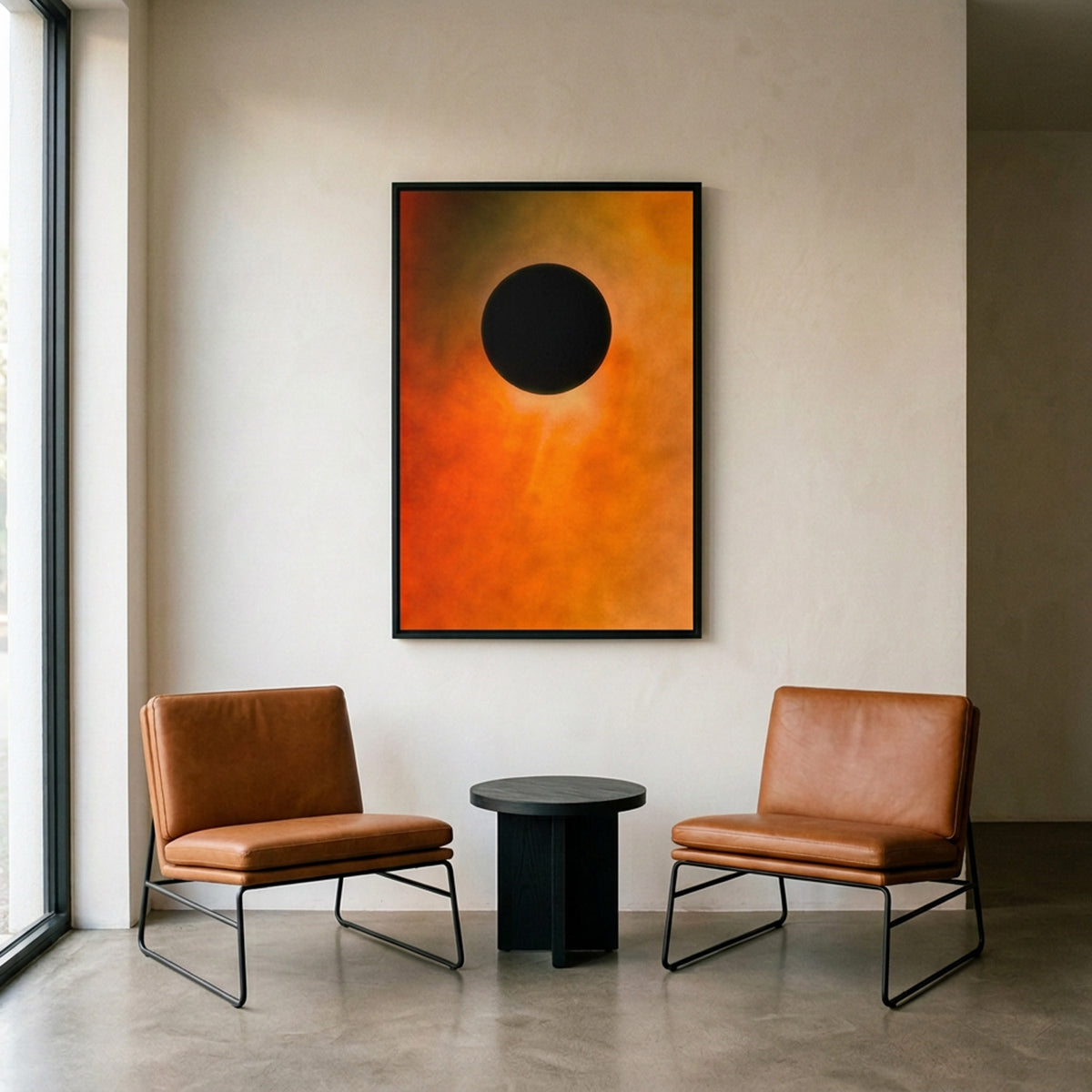 In Between 19 – large ink in water fine art print above two leather armchairs | Beau Edition