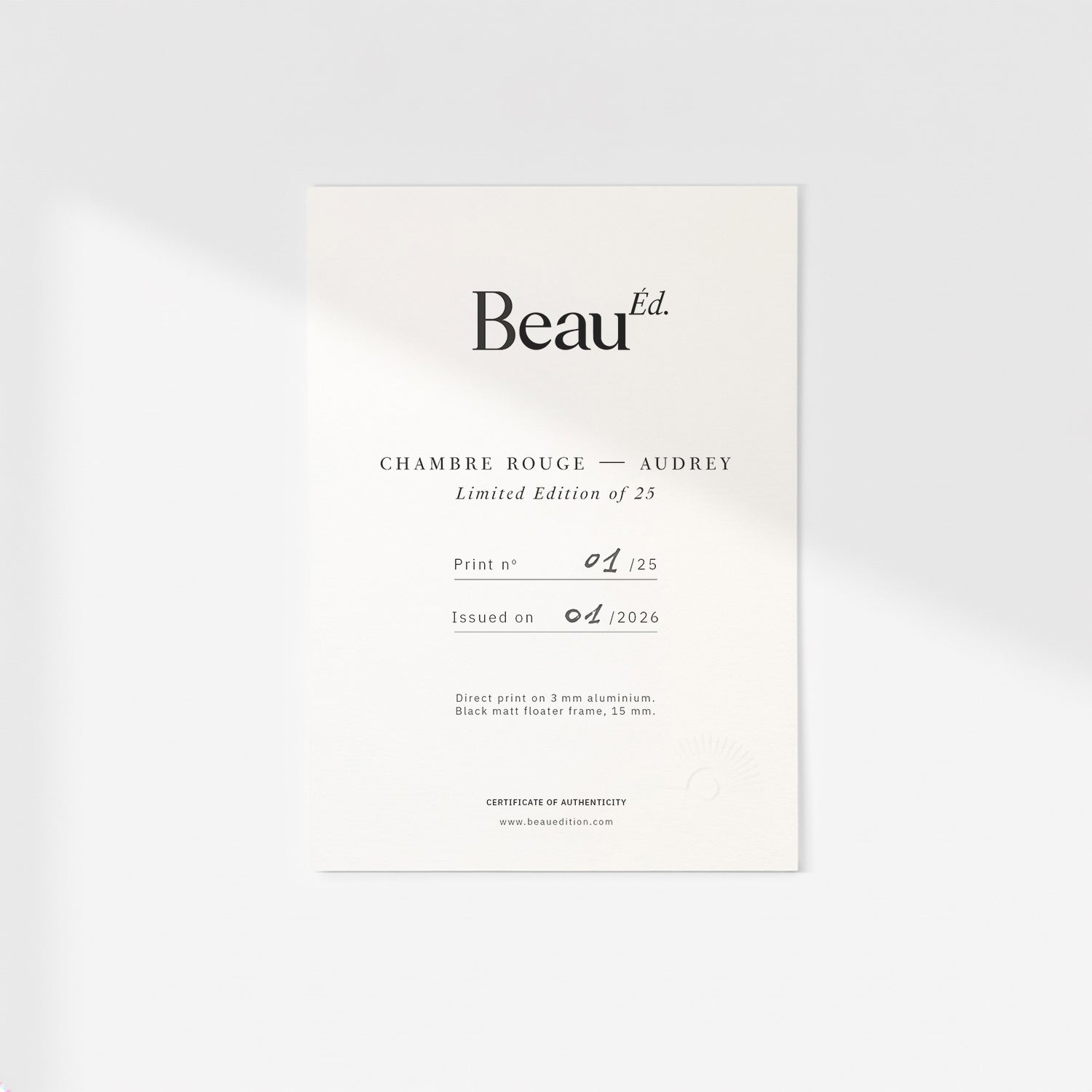 Chambre Rouge — Audrey. Limited edition of 25 – fine art photography print, limited edition artwork | Beau Edition