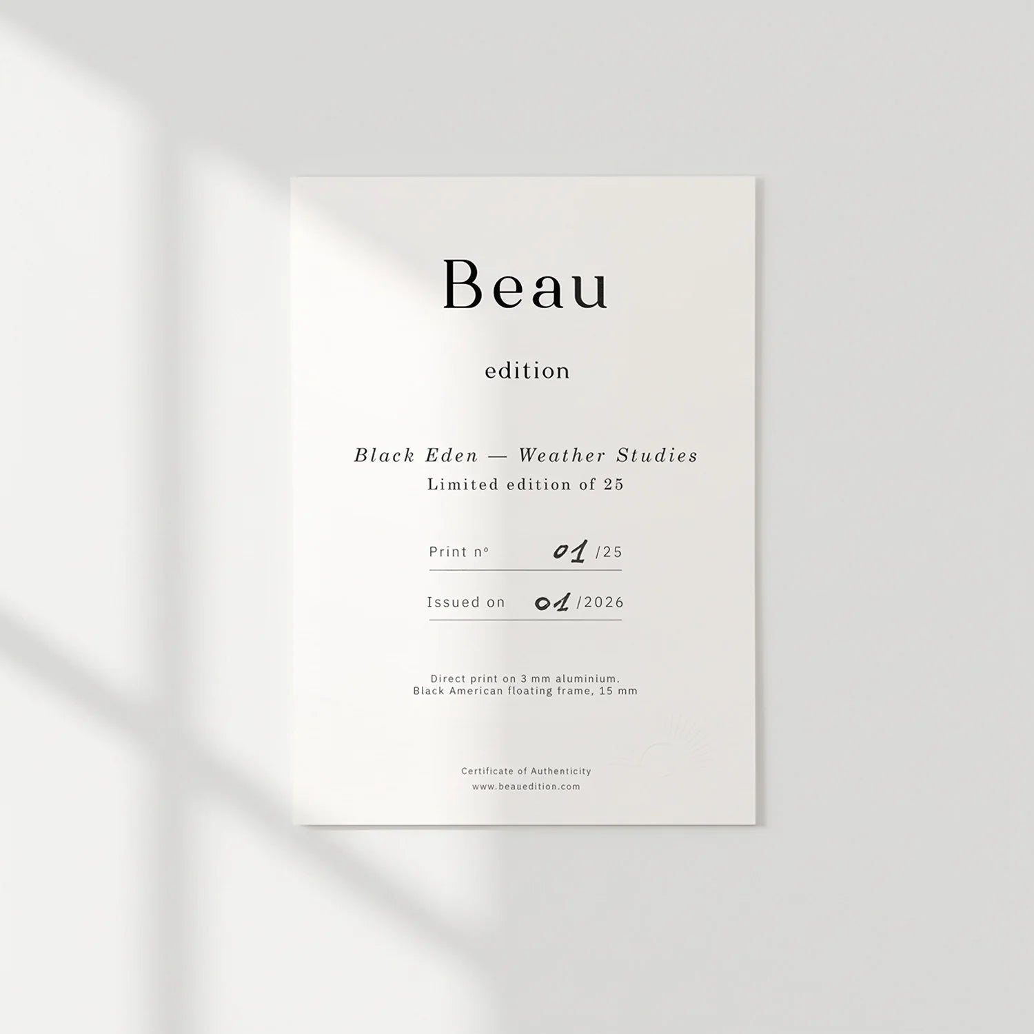 Black Eden — Weather studies. Limited edition of 25