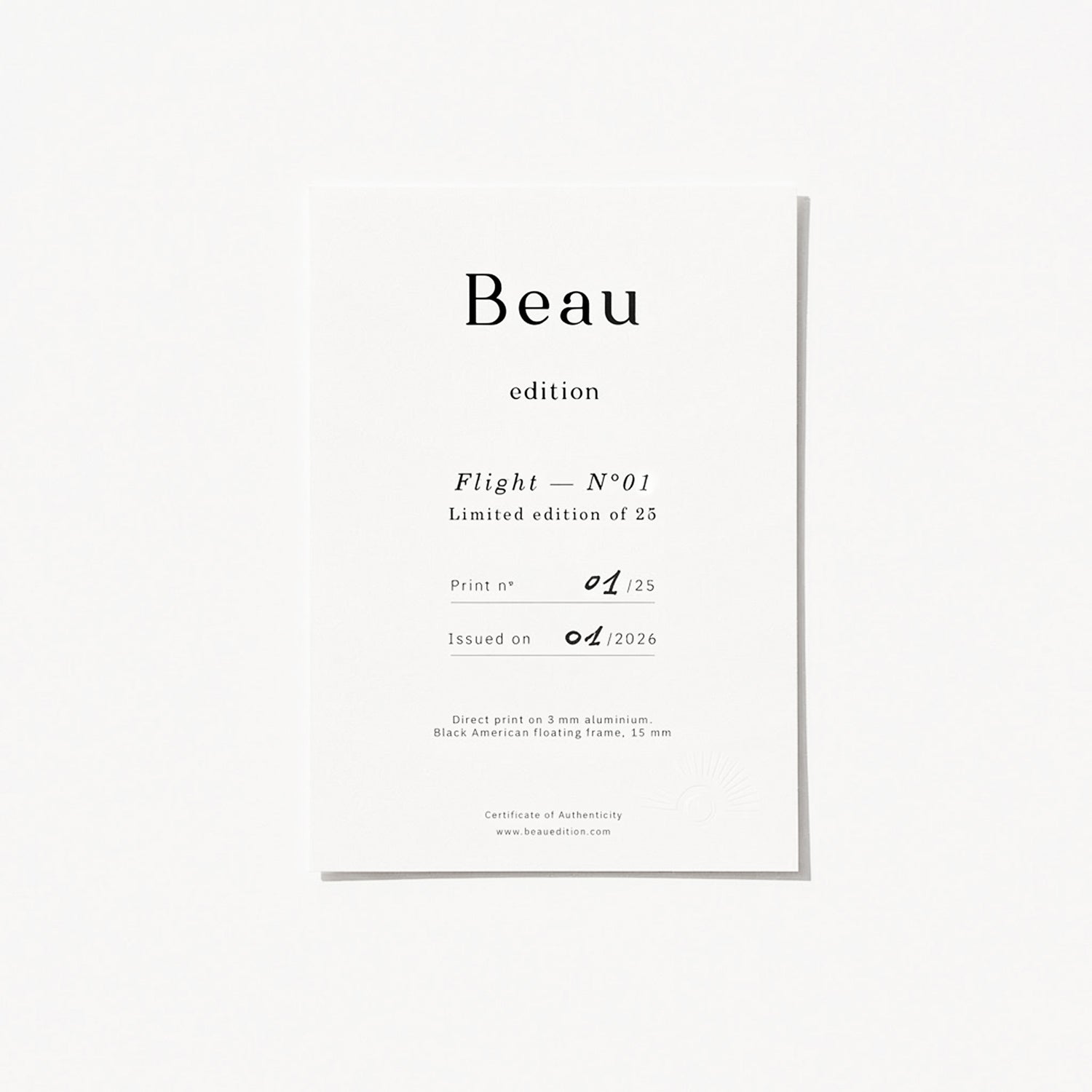 Flight — N°01. Limited edition of 25