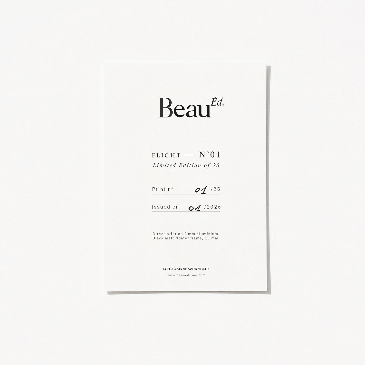 Flight — N°01. Limited edition of 25 – fine art photography print, limited edition artwork | Beau Edition