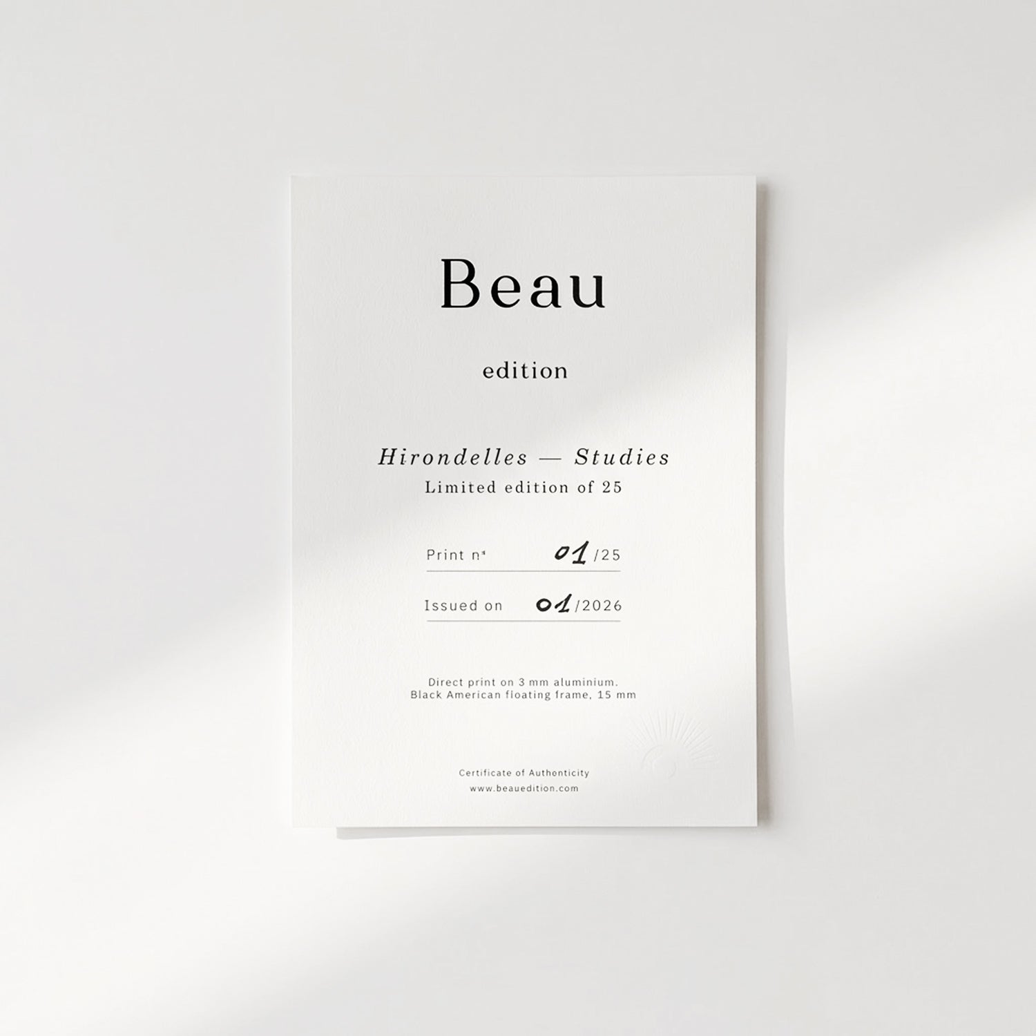 Hirondelles — Studies. Limited edition of 25