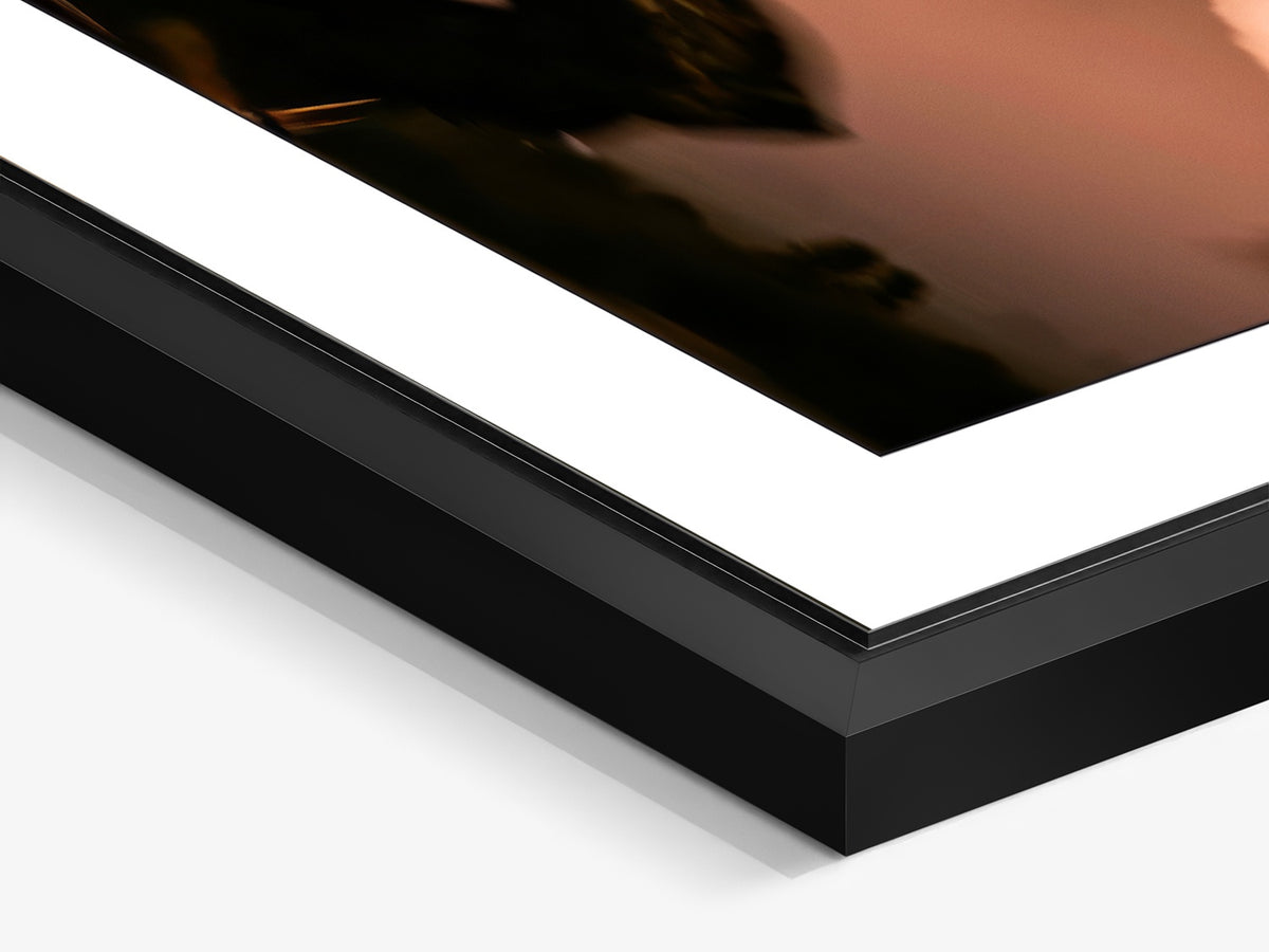 Mauritius 05 – black matt floater frame close-up, cyclist, Cascavelle fine art print | Beau Edition
