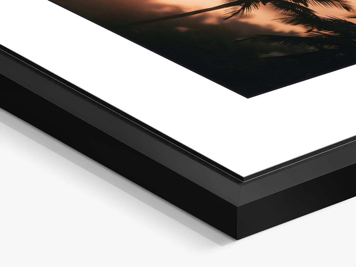 Mauritius 06 – black matt floater frame close-up, private estate, Grand Baie fine art print | Beau Edition