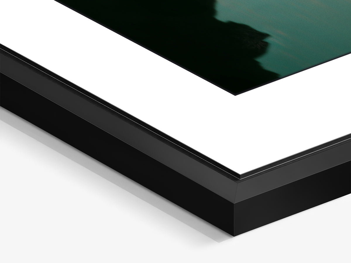 Mauritius 15 – black matt floater frame close-up, Albion fine art print | Beau Edition