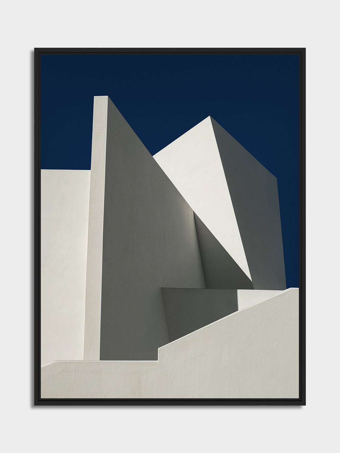 Monolith 04 – black and white mineral photography print, black matt floater frame | Beau Edition