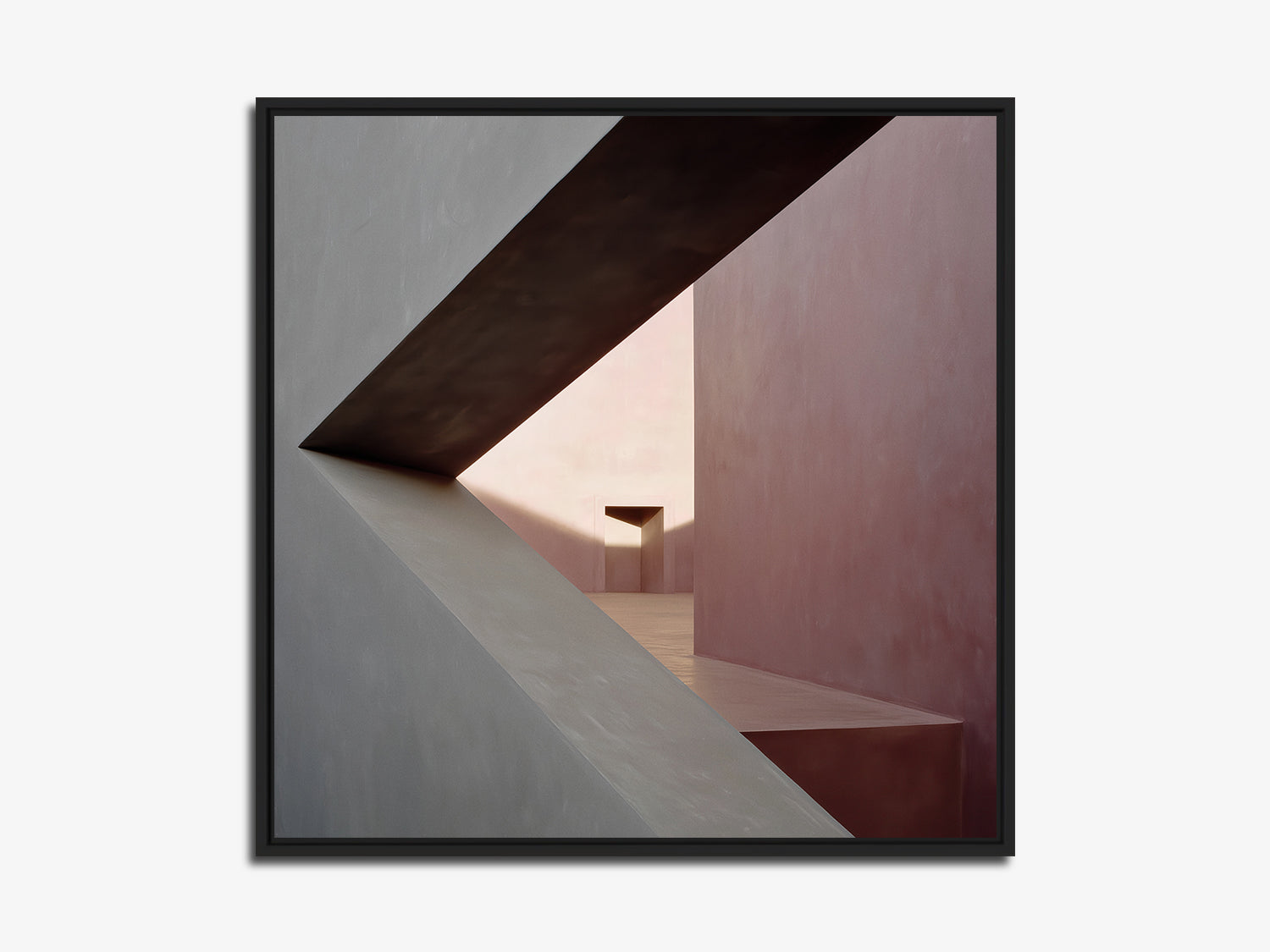 Monoliths 07 – black and white mineral photography print, black matt floater frame | Beau Edition