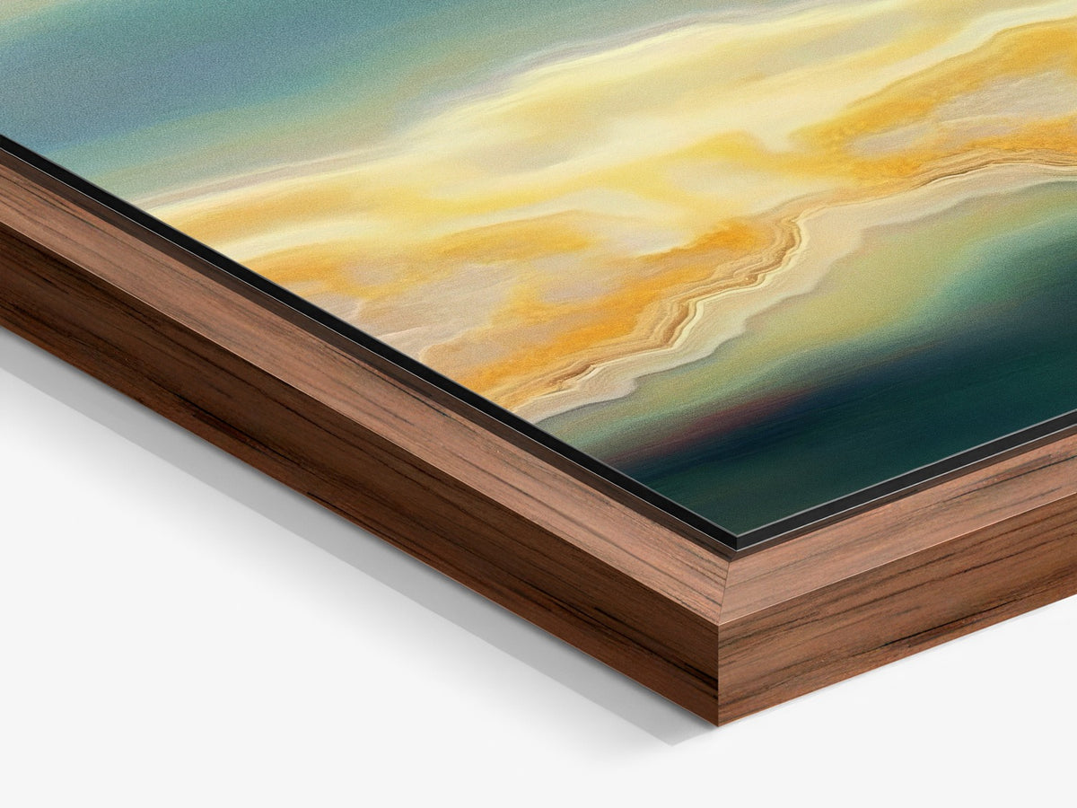 Strata 04 – détail de la caisse américaine noyer, tirage d'art lilas et ambre | Beau Edition