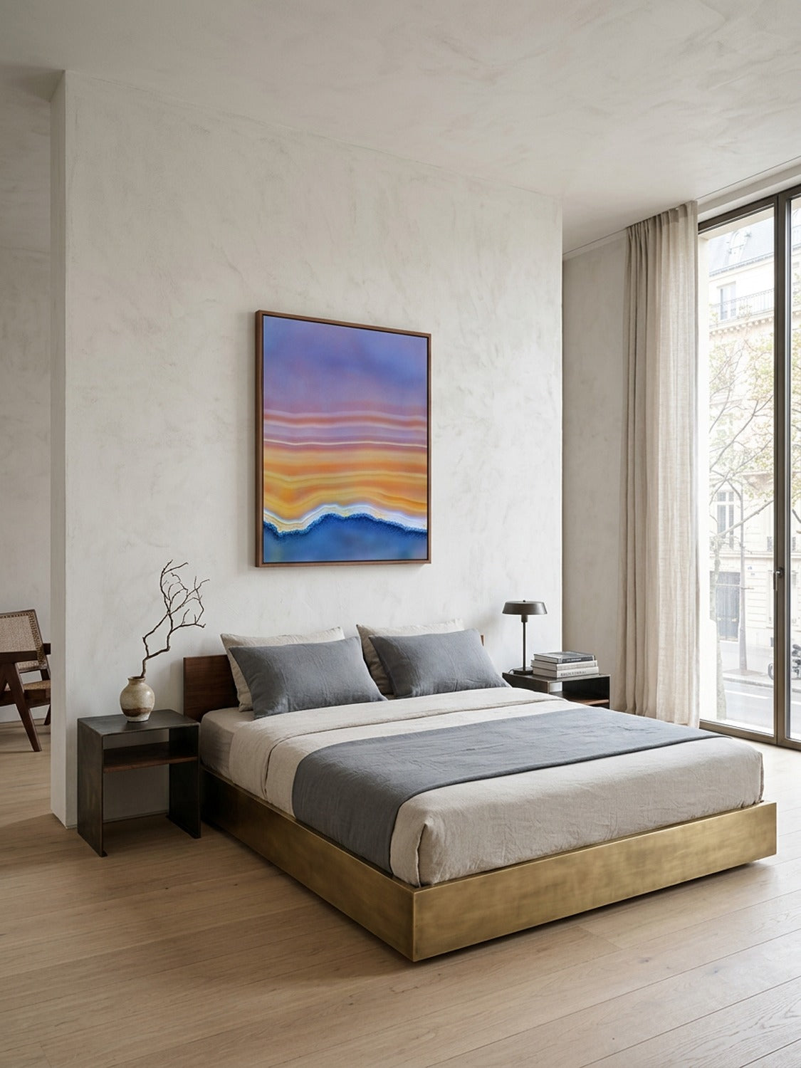 Strata 05 – interior wall art, rose and blue layered print | Beau Edition