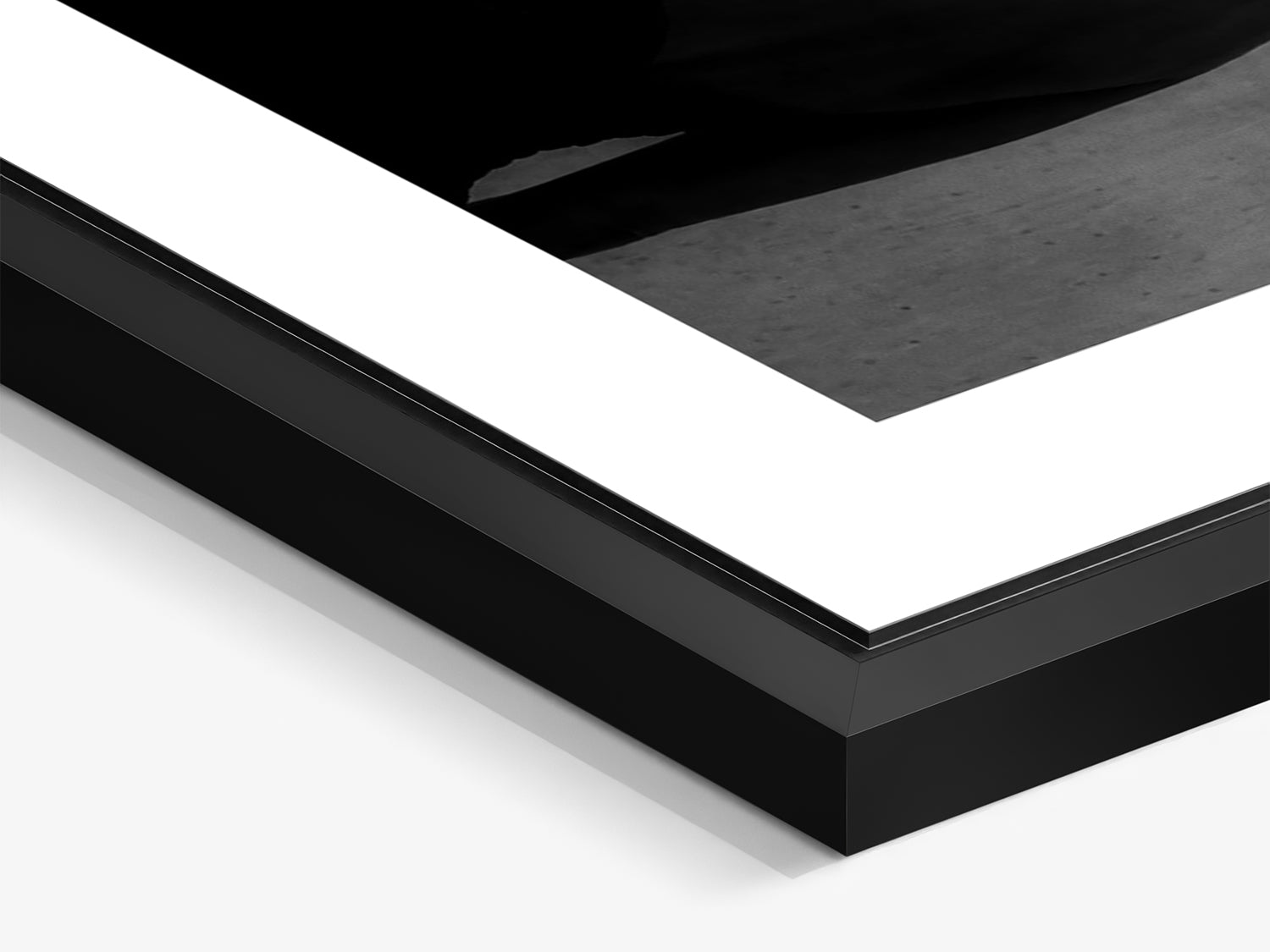 Veil 08 – gros plan du cadre flottant noir mat, tirage d'art photographique | Édition Beau