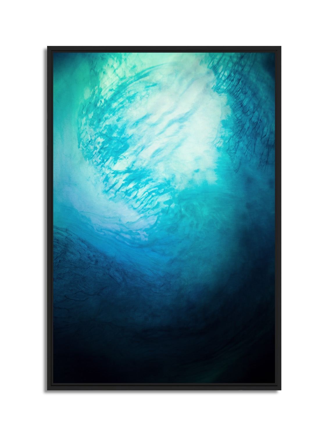 In Between 16 – ink in water fine art print, black matt floater frame | Beau Edition