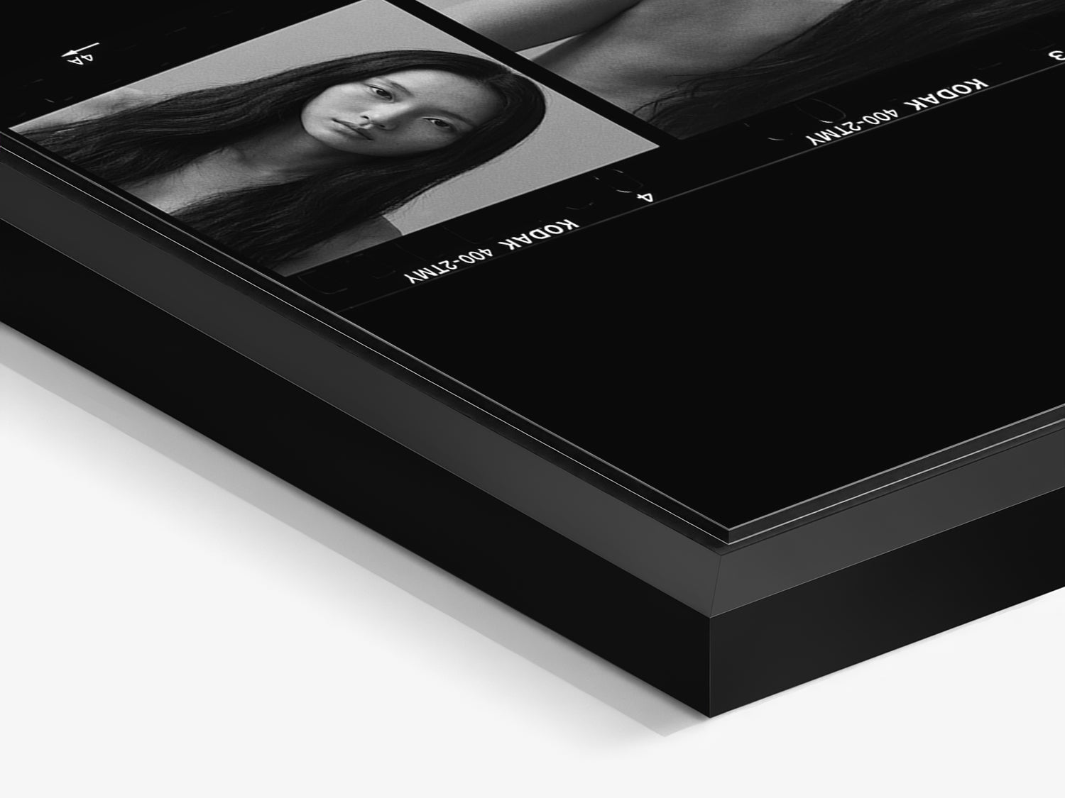 contact sheet 06 - Hakura – black matt floater frame close-up, contact sheet fine art nude print | Beau Edition