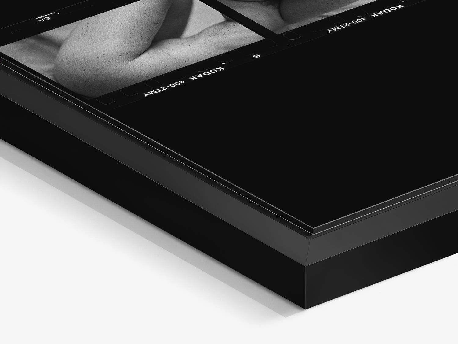 contact sheet 07 - Sylvie – black matt floater frame close-up, contact sheet fine art nude print | Beau Edition