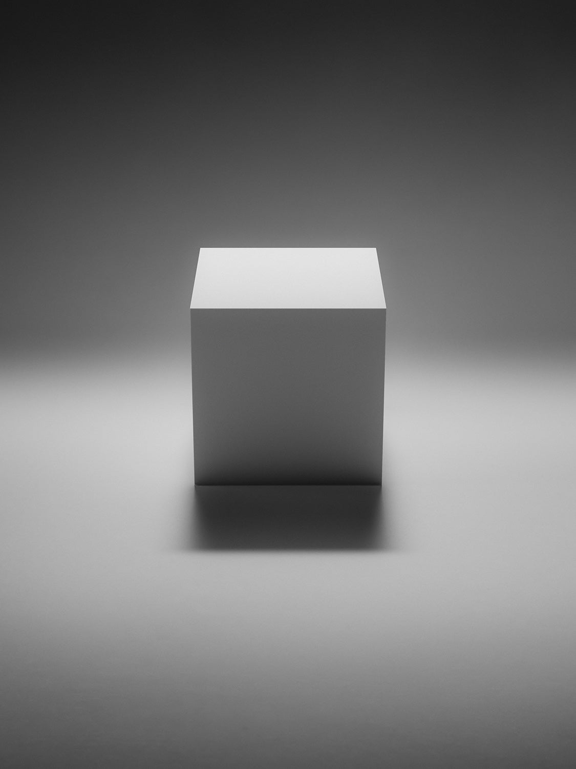 Cube in transparency, black and white fine art print, Platonic solid of earth — Beau Edition
