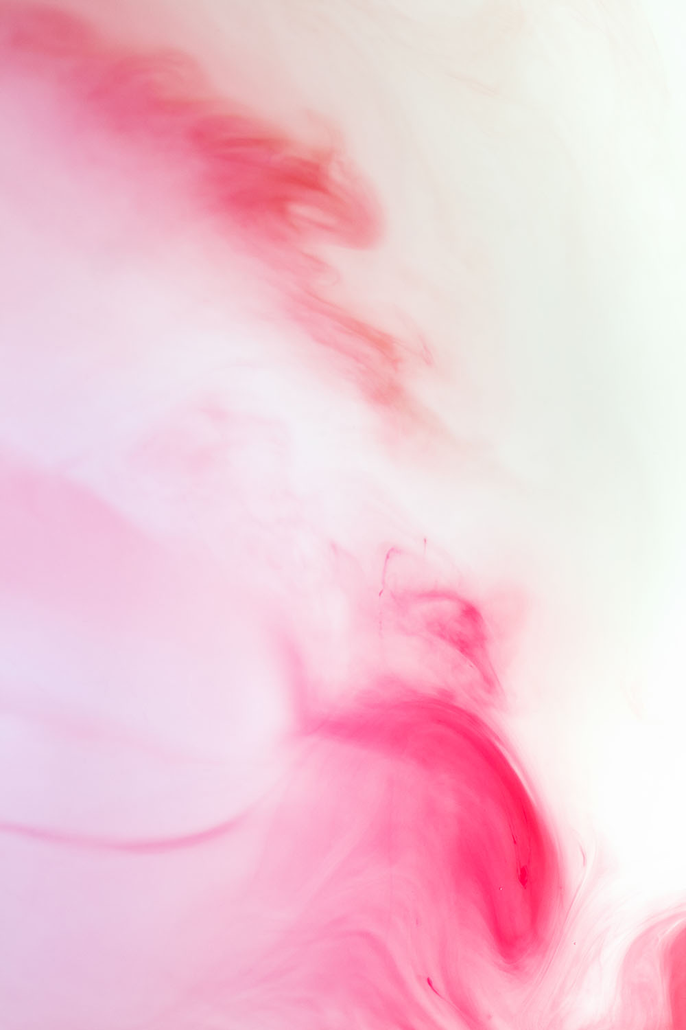 In Between 03 – vivid pink ink rising on white, fine art print | Beau Edition