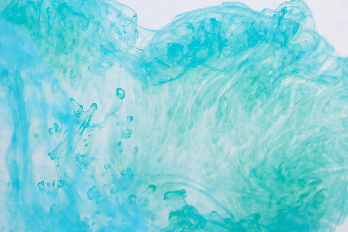 In Between 05 – turquoise ink lace on white, fine art print | Beau Edition