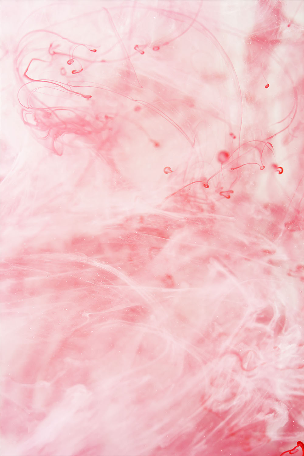 In Between 07 – pale pink ink threads on white, fine art print | Beau Edition