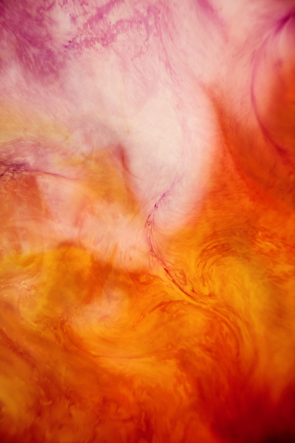 In Between 10 – orange and red ink beneath a pink sky, fine art print | Beau Edition