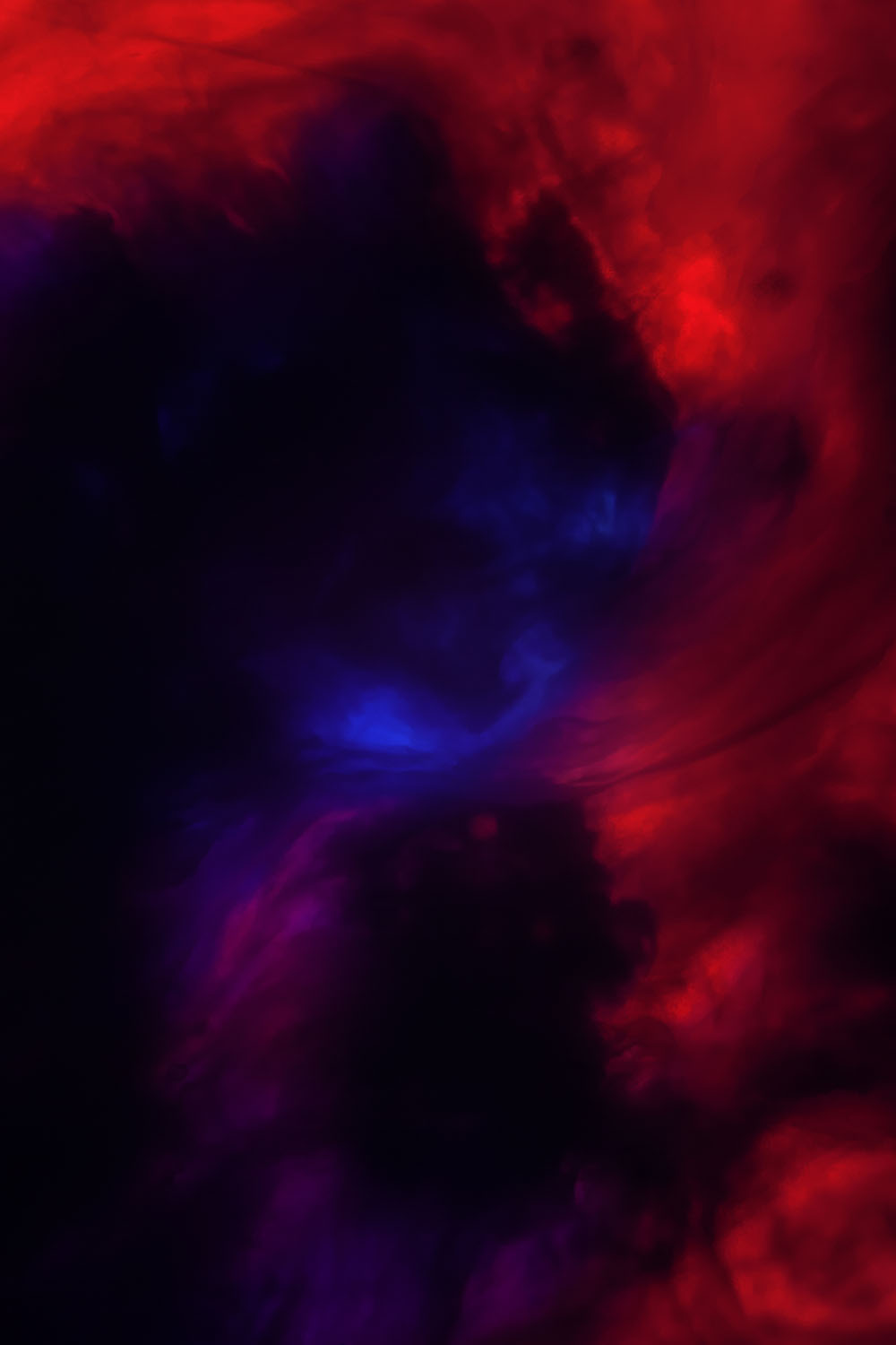 In Between 12 – black and indigo ink with deep red, fine art print | Beau Edition