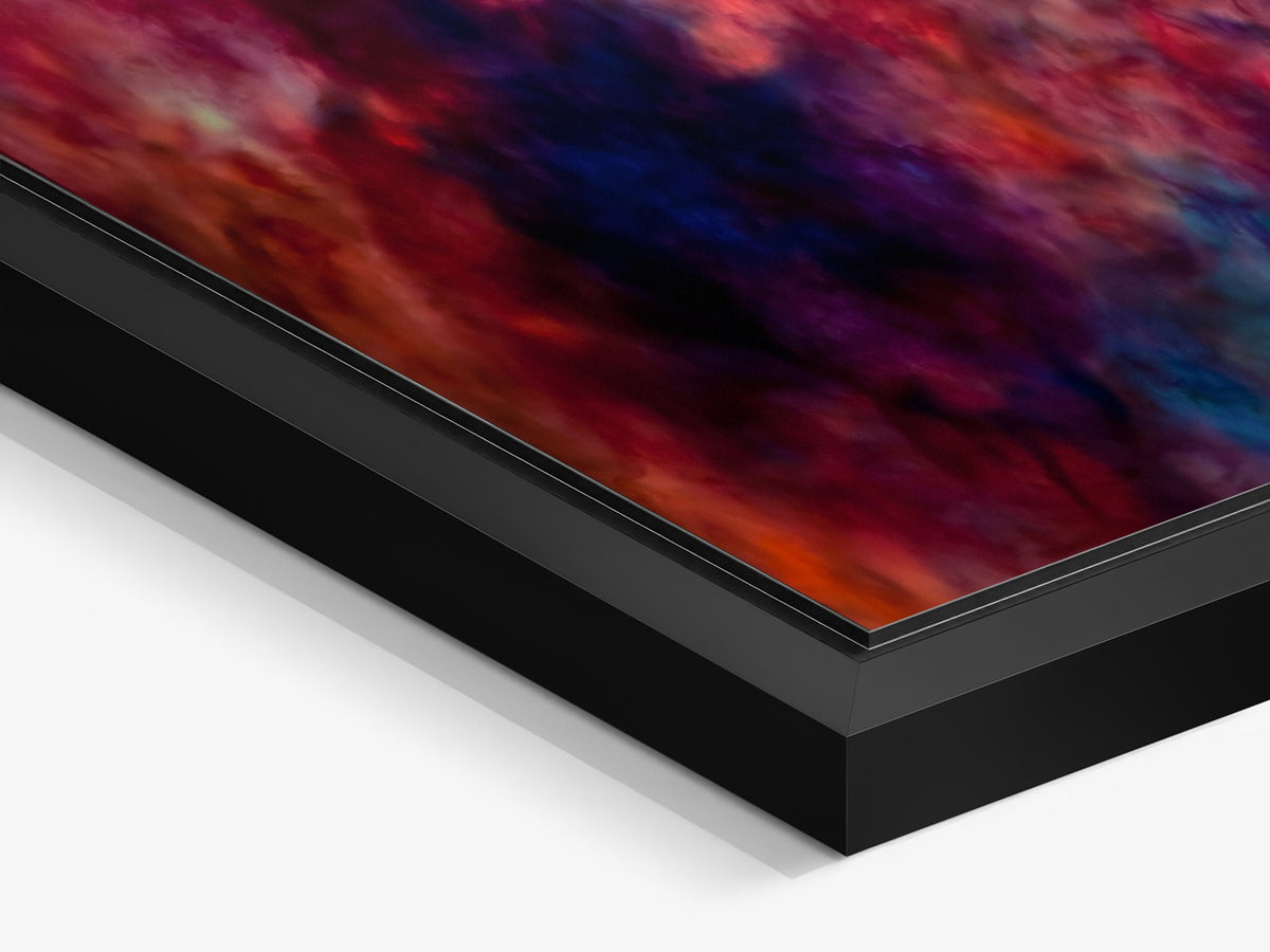 In Between 13 – black matt floater frame close-up, ink in water fine art print | Beau Edition
