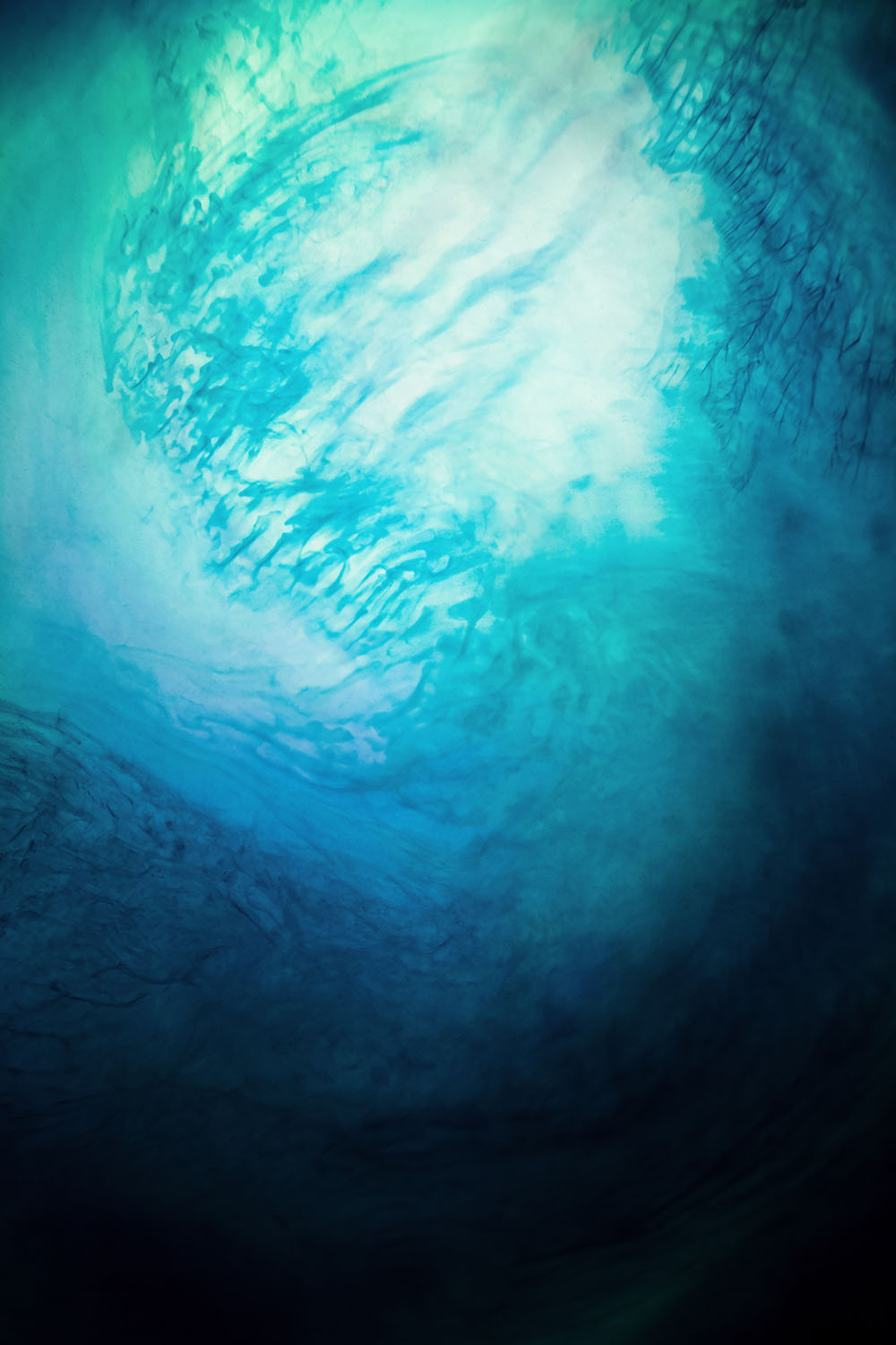 In Between 16 – turquoise ink light fading into deep blue, fine art print | Beau Edition