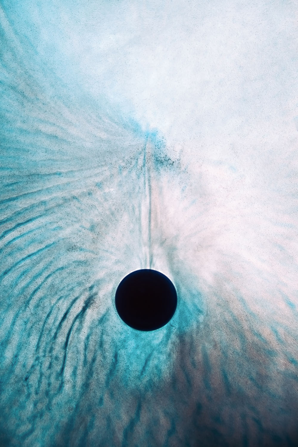 In Between 20 – black disc on glacier blue ink, fine art print | Beau Edition