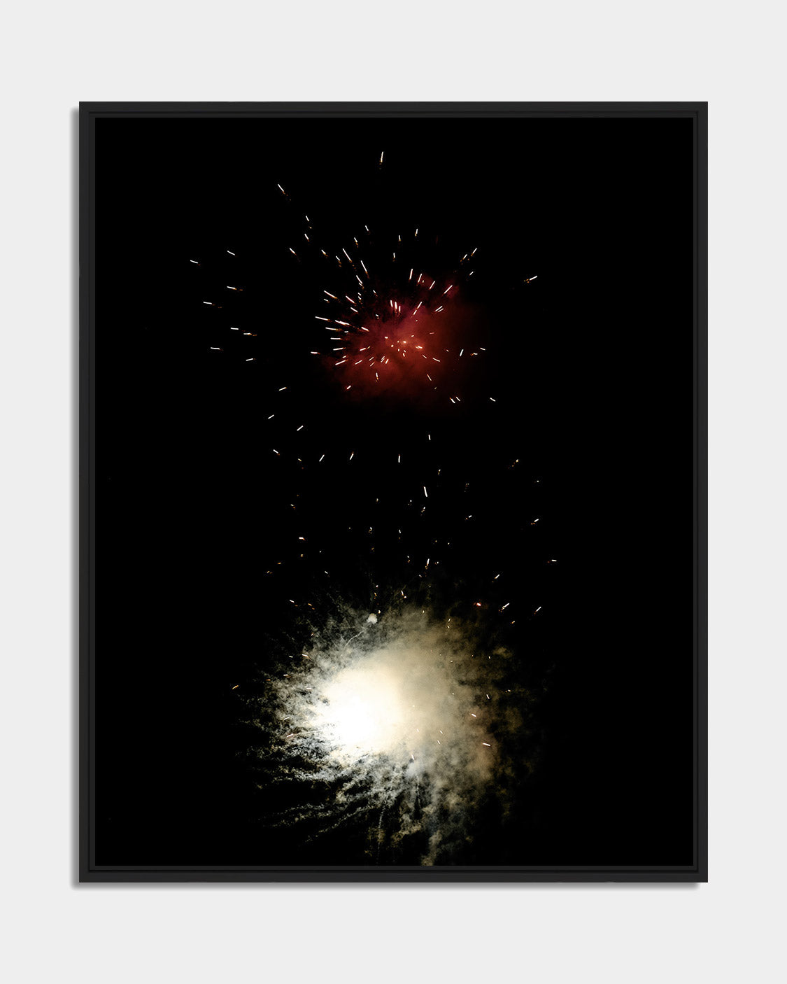 Fireworks 07 – fireworks fine art photography print, black matt floater frame | Beau Edition