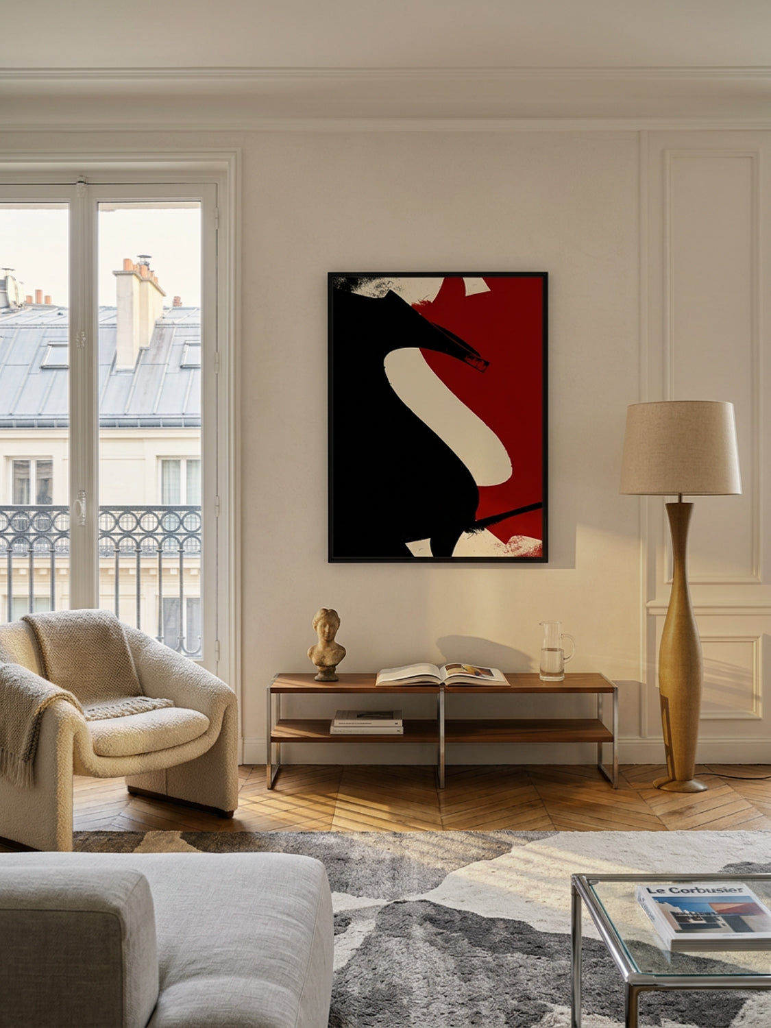 Ink & Concrete 03 – interior wall art, black and dark red graphic print | Beau Edition