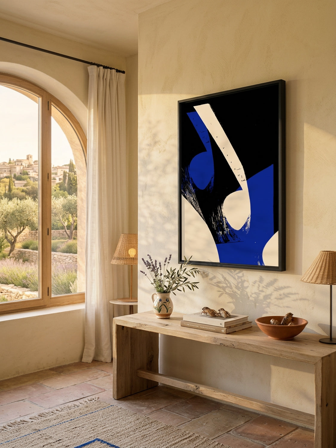 Ink & Concrete 04 – interior wall art, black and cobalt blue graphic print | Beau Edition