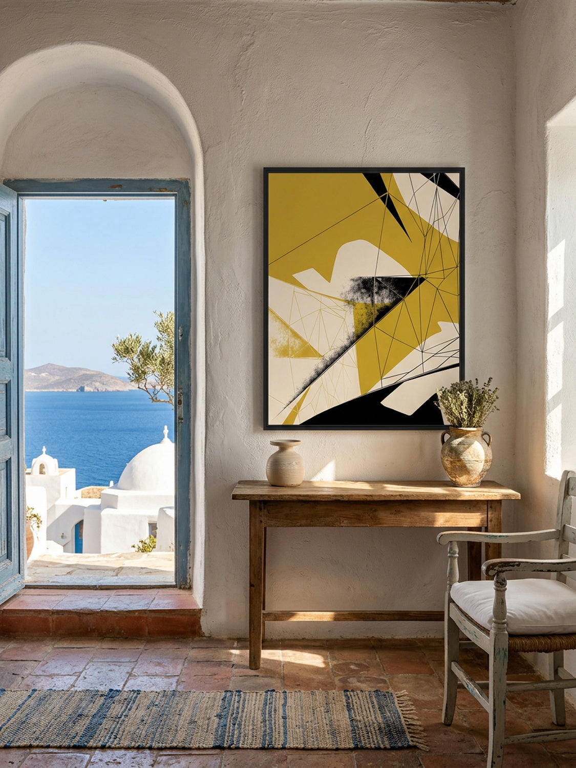 Ink & Concrete 05 – interior wall art, mustard and black graphic print | Beau Edition