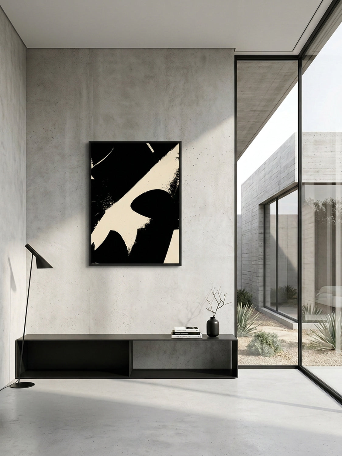 Ink & Concrete 06 – interior wall art, black and cream graphic print | Beau Edition