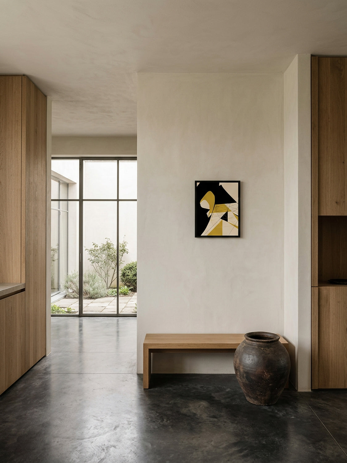 Ink & Concrete 07 – interior wall art, mustard and black graphic print | Beau Edition