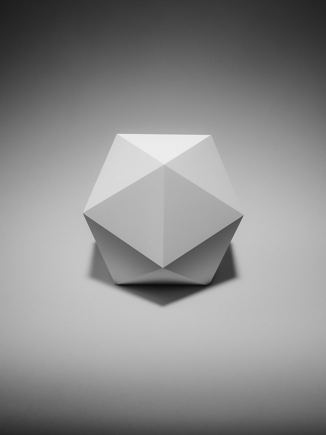 Icosahedron in transparency, black and white fine art print, Platonic solid of water — Beau Edition