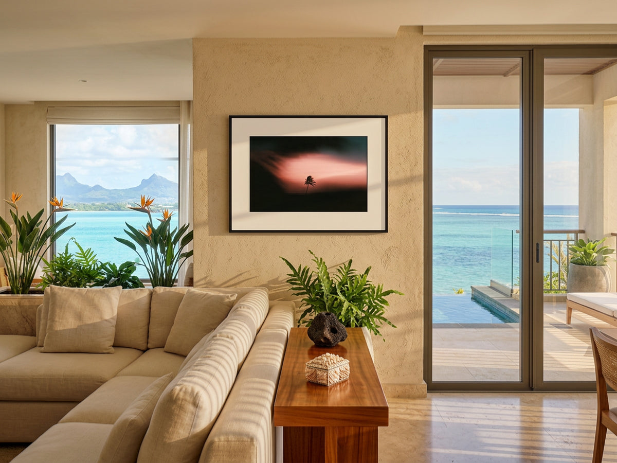 Mauritius 09 – mise en situation intérieure, tirage d’art terrain privé, Post Lafayette | Beau Edition
