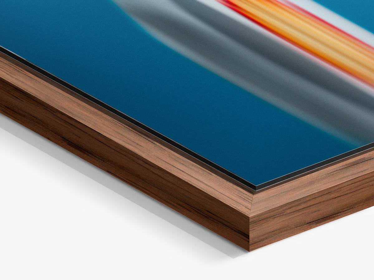 Narcisse 07 – walnut floater frame close-up, white narcissus fine art print | Beau Edition