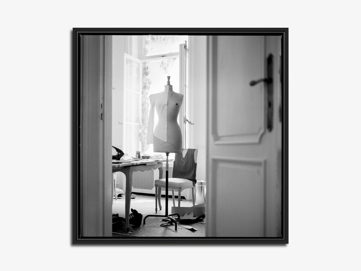 The Other Side of the Picture 01 – Olivier Theyskens studio in Brussels, 1997, fine art print, black matt floater frame | Beau Edition