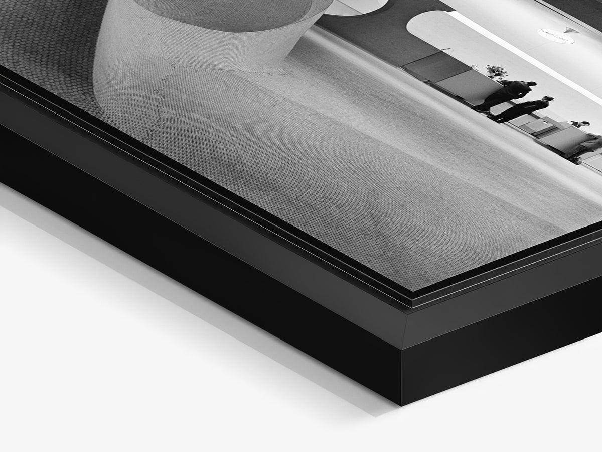 TWA Flight Center 03 – main hall of the TWA terminal, black matt floater frame close-up | Beau Edition