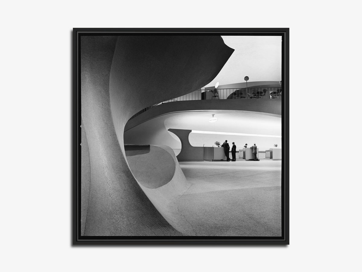 TWA Flight Center 03 – hall du terminal TWA, tirage d'art, caisse américaine noir mat | Beau Edition