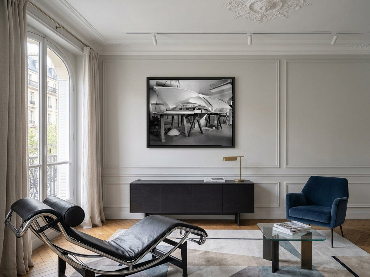 TWA Flight Center 05 – TWA terminal model in the workshop, interior wall art, view 2 | Beau Edition