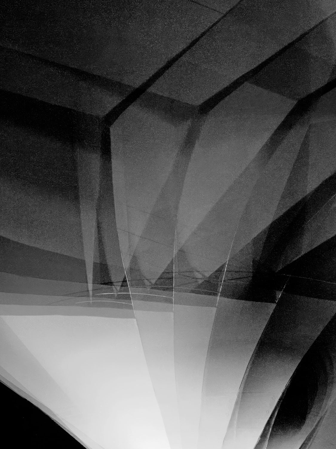 TWA Flight Center 07 – light study on the TWA terminal model, black matt floater frame close-up, view 2 | Beau Edition